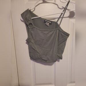 Gray Off-Shoulder Top by